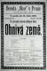 Praha-Nové Město, Beseda Okoř, Ohnivá země - plakát, 1900