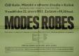 Kolín, ČSD, Modes Robes - plakát, 1953