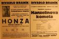 Praha-Braník, SDO, Divadlo Braník, Honza mezi čerty, Hanzelínova kometa - plakát, 1932