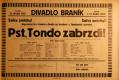 Praha-Braník, Divadlo Braník, Pst, Tondo zabrzdi! - plakát, 1927
