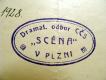 Plzeň, Scéna, spolkové razítko, 1928