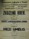 Třešť, Ochotnická jednota, Zkažená krev - Závěť Lukavického pána - Mezi umělci - plakát, 1925