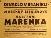 Praha-Braník, SDO, Naše paní Mařenka - plakát, 1935