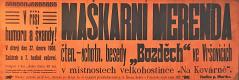 Praha, Bozděch, Maškarní merenda - plakát, 1906