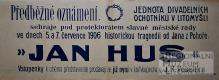 Litomyšl, JDO, Jan Hus - plakát, 1906