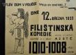 Polička, Ochotníci, Filištínská komedie - plakát, 1933