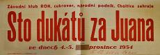 Choltice, SDO, Sto dukátů za Juana - plakát, 1954