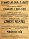 Praha-Nové Město, Divadlo Na Slupi, Posvícení v Hudlicích - Vzorný manžel - Midasovy uši - plakát, 1932