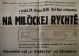 Studánka, SDO, Národní souručenství, Na Milčickej rychtě - plakát, 1940