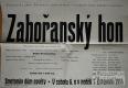 Litomyšl, JDO, Zahořanský hon - plakát, 1954