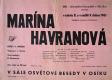 Osík, Ochotníci, Marína Havranová - plakát, 1961