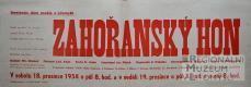 Litomyšl, JDO, Zahořanský hon - plakát, 1954