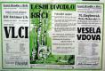 Praha-Vinohrady, Studentská scéna Praha, Vlci; Divadlo M. Zieglerové, Veselá vdova - plakát, v Lesním divadle v Krči, 1930