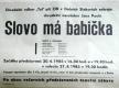 Dolní Stakory, Tyl, Slovo má babička (J. Paulů),  plakát, 1985