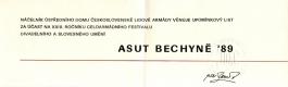 Bechyně, ASUT, upomínkový list pro DS Čapek, 1989