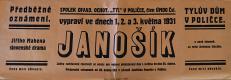 Polička, Ochotníci, Janošík - plakát, 1931