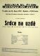 Praha-Michle, Družstvo Lidového divadla, Srdce na uzdě - plakát, v Divadle Na Slupi, 1941