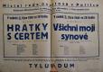 Pardubice, Městské a oblastní divadlo, Hrátky s čertem - Všichní moji synové - plakát, 1948