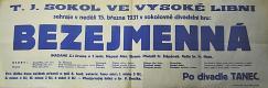 Vysoká Libeň, Sokol, Bezejmenná - plakát, 1931