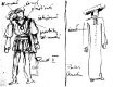 Kostýmní návrhy J. Brauna pro Bozděchovu hru Dobrodruzi. 