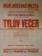Pardubice, SDO, Arbesův okrsek, Městský osvětový sbor, Perštýn, Tylův večer - plakát, 1926