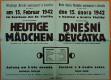 Jeřice, MNS, Dnešní děvčátka - plakát, 1942