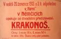 Němčice, Šlégl, Krakonoš - plakát, 1913