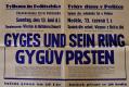 Polička, Spolek divadelních ochotníků, Gygův prsten - plakát, 1943