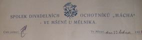 Mšeno,Mácha, hlavička papíru 1925