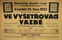 Luže, Jaroslav, Ve vyšetřovací vazbě - plakát, 1932