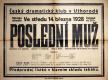Ukrajina, Užhorod, Český dramatický klub, Poslední muž - plakát, 1928
