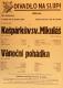 Praha-Nové Město, Divadlo Na Slupi, Kašpárkův sv. Mikuláš - Vánoční pohádka - plakát, 1935