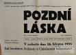 Jarošov, OB, Pozdní láska - plakát, 1955