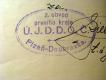 Plzeň-Doubravka, Ústřední jednota dělnických divadelních ochotníků československých, spolkovérazítko, 1934