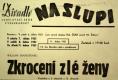Praha-Nové Město, Vzděl. sbor vyšehradský, Divadlo Na Slupi, Zkrocení zlé ženy - plakát, 1951
