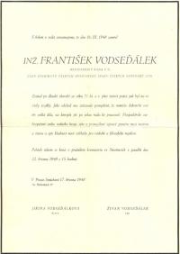 VODSEĎÁLEK, František - parte 