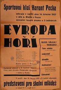 Pecka, Harant, Evropa hoří - plakát, 1937