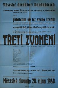 Pardubice, Řemeslnická jednota, Třetí zvonění - plakát, 1940