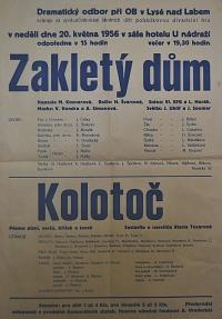 Lysá nad Labem, výstava DIVADLO JE PODIVUHODNÁ VĚC...,OB Zakletý dům, 1956, výstavní panel, 2018