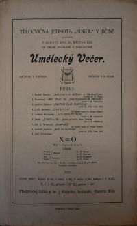 Jičín, Sokol, X = 0 - plakát, 1923