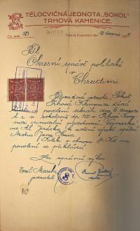 Trhová Kamenice, Sokol, Vojnarka, 1925