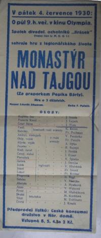 Česká Lípa, Jirásek, Monastýr nad tajgou, Štěpánek, 1930 - plakát