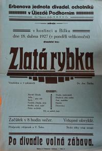 Podhorní Újezd, Erbenova jednota, Zlatá rybka - plakát, 1927
