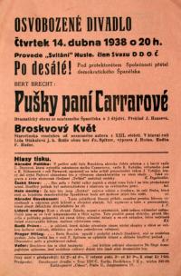 Praha-Nusle, Svítání, Broskvový květ - Pušky paní Carrarové - plakát, 1938