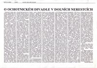 DEBNAR, Alexandr: O ochotnickém divadle v Dolních Nerestcích, zpracováno 1996