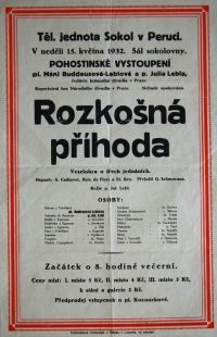 Peruc, Sokol, Rozkošná příhoda - plakát, 1932