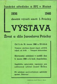 Blatná, výstava Jaroslava Průchy, 1946