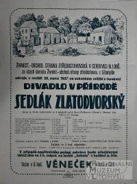 Cerekvice nad Loučnou, Litomyšl, Živnostensko-obchodnická strana, Sedlák Zlatodvorský - plakát, 1927