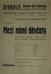 Praha-Vršovice, Vlast, Mezi námi děvčaty - plakát, 1940