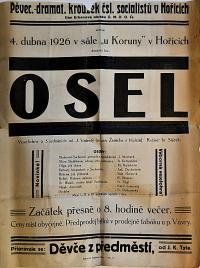 Holice, Klicpera, Hořice, Strana socialistická, Osel - plakát, 1926